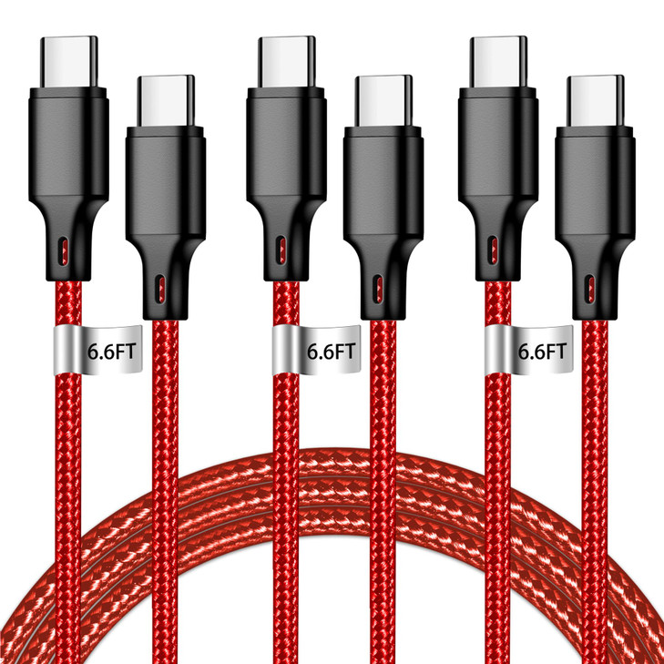 USB C to USB C Charger Cable 3Pack 6FT Type C Fast Charging Cord Compatible for iPhone 151617ProMaxPlus iPad Pro Air Ps5