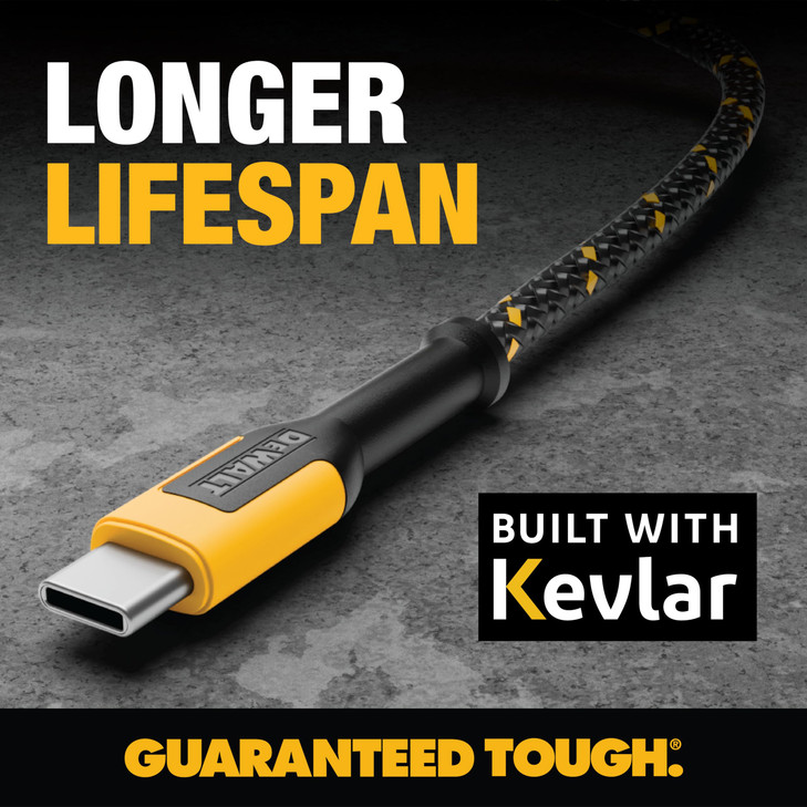 DEWALT Heavy Duty USB C Cable Premium Braided Nylon USB A to Type C Charger Cable Fast Charging for iPhone 171615 Series