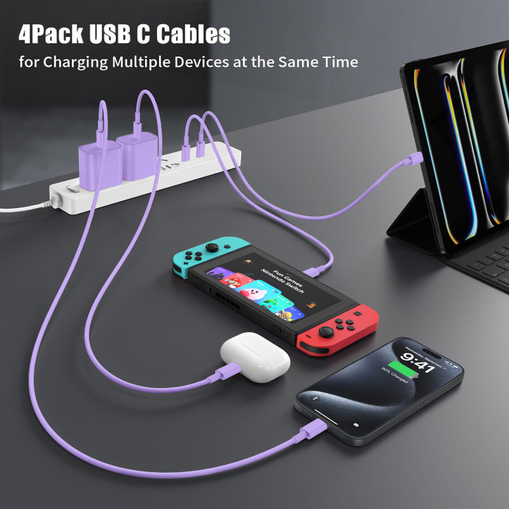 Essri USB C to USB C Cable 3FT for Apple iPhone 16 15 Charger Cord4Pack 60W C to C Cable Fast Charging Wire for iPhone 1