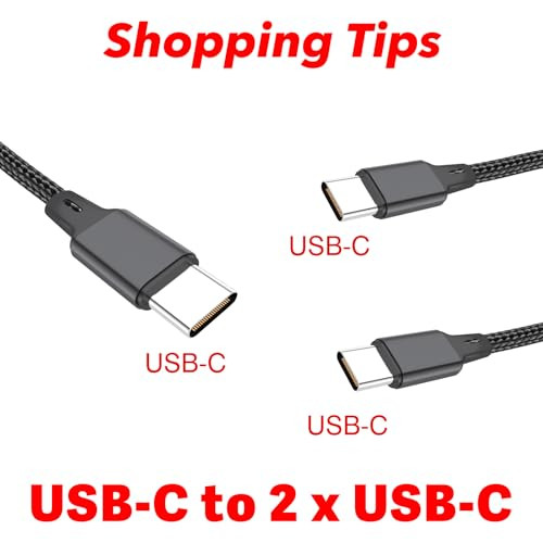 USBC to Dual USB C Charging Cable2Pack 4FTUSBC Splitter Charge Cable 2 in 1 Multi Charger Cord with 2TypeC Compatible wi