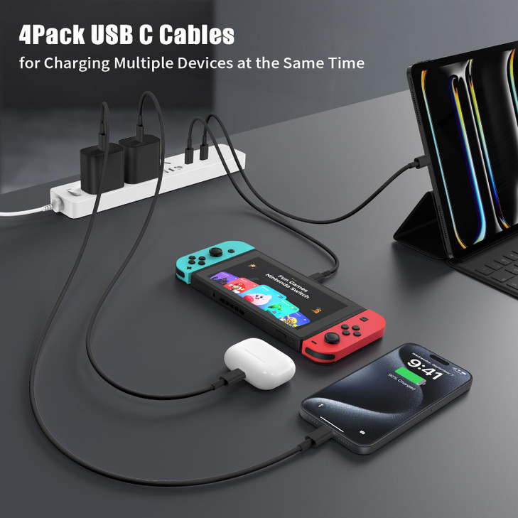 Essri USB C to USB C Cable 3FT for Apple iPhone 16 15 Charger Cord4Pack 60W C to C Cable Fast Charging Wire for iPhone 1