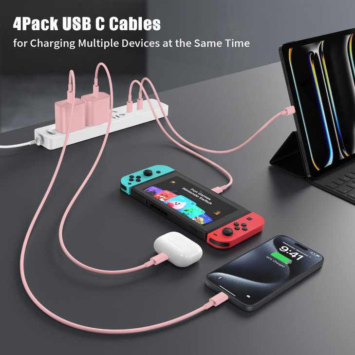 Essri USB C to USB C Cable 3FT for Apple iPhone 16 15 Charger Cord4Pack 60W C to C Cable Fast Charging Wire for iPhone 1