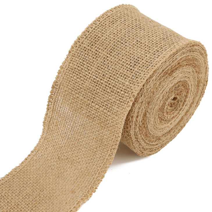 LaRibbons 3 Inch Burlap Wide Fabric Craft Ribbon?10 Yard, Natural Brown Ribbon for Bow Crafting,Wreath-Making, Tree Decoration