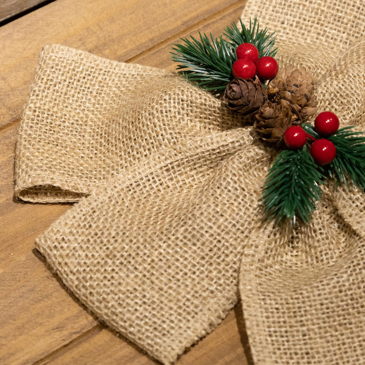 LaRibbons 3 Inch Burlap Wide Fabric Craft Ribbon?10 Yard, Natural Brown Ribbon for Bow Crafting,Wreath-Making, Tree Decoration