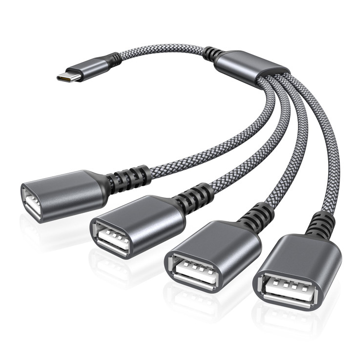 Basesailor USB C to Four USB Cable Adapter 1FTType C Male to 4 USBA Female 20 SplitterThunderbolt 3 Multiple Multi Port