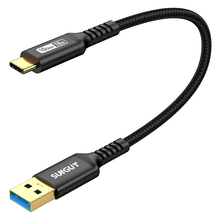 SUNGUY 10Gbps Android Auto USB Cable 1FT 3A USB C 31 Gen2 Cable Data Transfer USB C CarPlay Cable Fast Charging for iPho