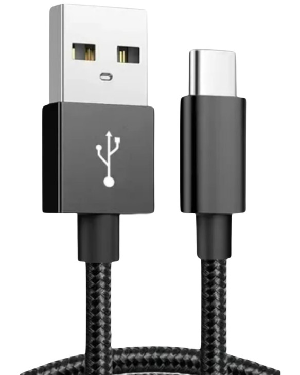 USB Type C Cable USB A to USB C 3A Fast Charging 6ft Black Braided Charge Cord Compatible with iPhone 15 16 Pro MaxSamsu