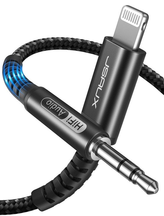 JSAUX Lightning to 35mm Audio Cord 6FT Apple Mfi Certified Lightning to Aux Cable for iPhone 1414Pro1313 Pro Max1212 Min