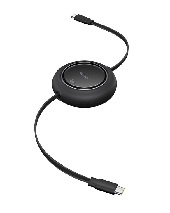 Baseus USB C to USB C Cable 100W 66ft Retractable USB C Fast Charging Cable 7Stage Length Preset Retractable Charger Cor
