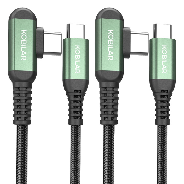 Kobilar USB C to USB C Cable 2Pack 15FT10FT C Charger Cord Right Angle Fast Charger Type C 90 Degree for iPhone 1516 Pro