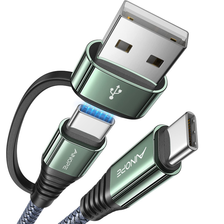 AINOPE 10FT USB C Cable Fast Charging with USB Adapter Woven 60W USB to USB C Cable Type C Charger Fast Charging 10FT Lo
