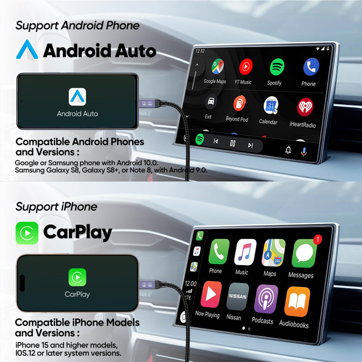 DteeDck Android Auto USB Cable 3FT Car CarPlay Cord USB Type C 32 Gen2 10Gbps Data Transfer AC 15W Fast Charging Replace