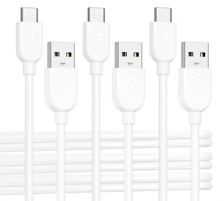 Cable Matters 3Pack USB A to USB C Cable 6ft in White Support Apple CarPlay Android Auto USBA to USBC Charging Cable for