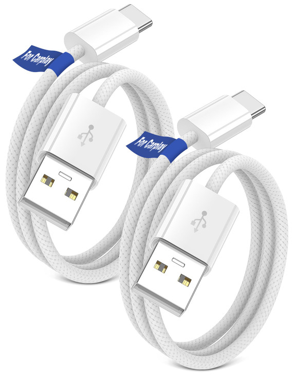 USB A to USB C Cable for Carplay Car Play Cord for AppleiPhone 17 Air 16 16e 15 Pro Max3 ft Short Type C Data Braided Ch