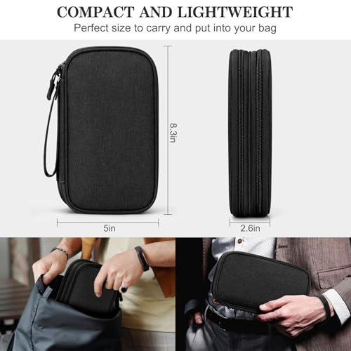 FYY Electronic Organizer Travel Cable Organizer Bag Pouch Electronic Accessories Carry Case Portable Waterproof Double L