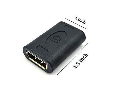 Poyiccot Displayport to Displayport Coupler 2Pack 4K DP to DP Female to Female Coupler Extender Extension Adapter Black