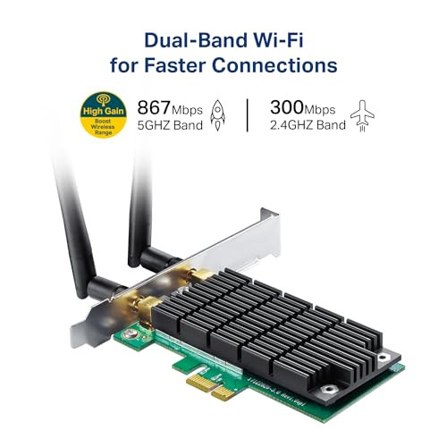 TPLink AC1200 PCIe WiFi CardArcher T4E 24G5G Dual Band Wireless PCI Express Adapter Low Profile Long Range Beamforming H