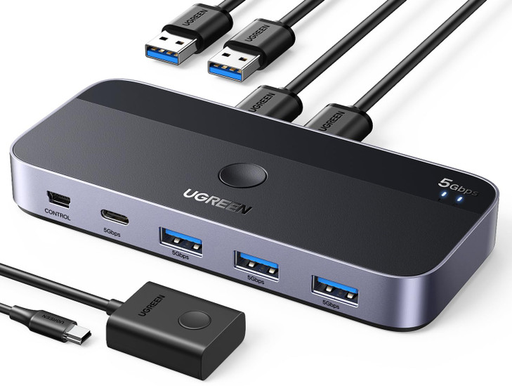 UGREEN USB 30 Switch 2 Computers Sharing USB C A Devices 4 Port USB Switcher Sharing Keyboard and Mouse PrinterScanner U