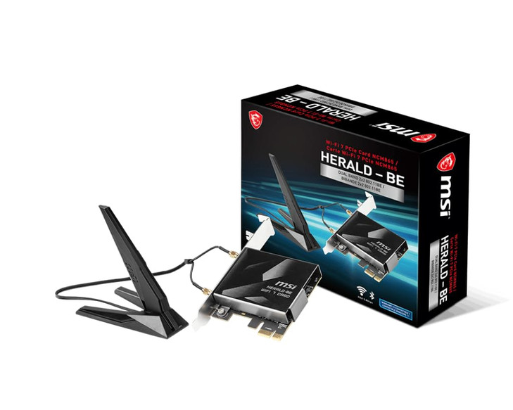 MSI HeraldBE WIFI 7 MAX WiFi 7 80211BE Bluetooth 54 PCIe MultiLink Operation Technology External Antenna