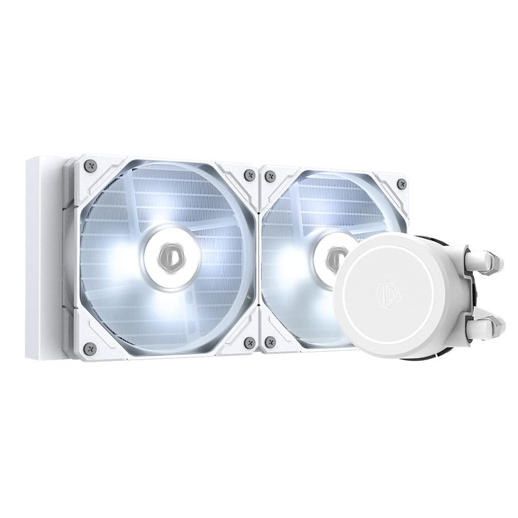 IDCOOLING FROSTFLOW X 240 Snow CPU Water Cooler LGA1700 Compatible AIO Cooler 240mm CPU Liquid Cooler White LED 2x120mm