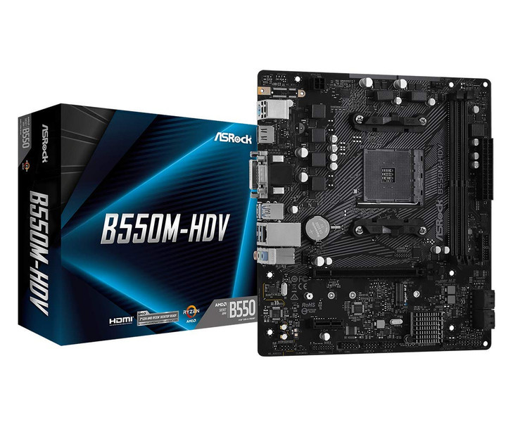 ASRock B550MHDV Socket AM4 MicroATX Motherboard Supports AMD Ryzen 500040003000 Series Processors DDR4 4733OC PCIe 40 Gi
