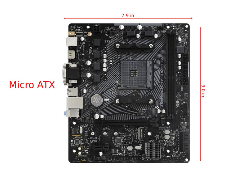 ASRock B550MHDV Socket AM4 MicroATX Motherboard Supports AMD Ryzen 500040003000 Series Processors DDR4 4733OC PCIe 40 Gi