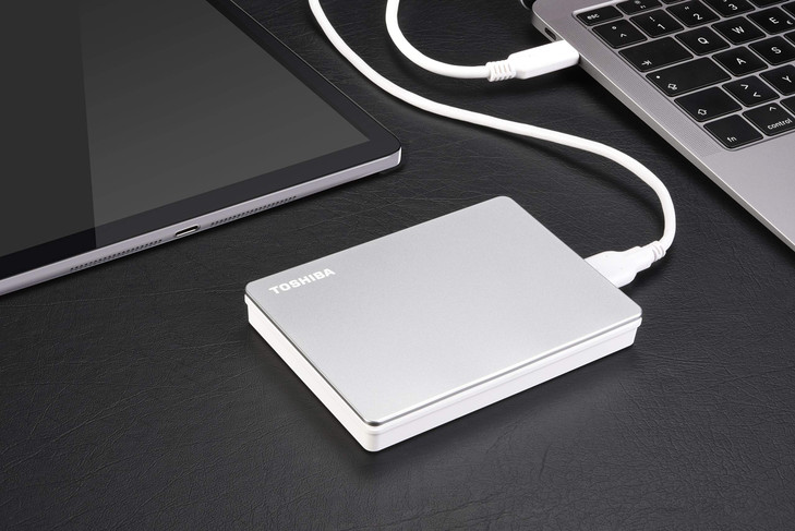 Toshiba Canvio Flex 2TB Portable External Hard Drive USBC USB 30 Silver for PC Mac Tablet HDTX120XSCAA