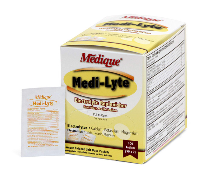 Medique 03033 Medi-Lyte Electrolyte Tablets w/ Potassium Chloride for Cramps, 100-Tablets online at globaldelivered