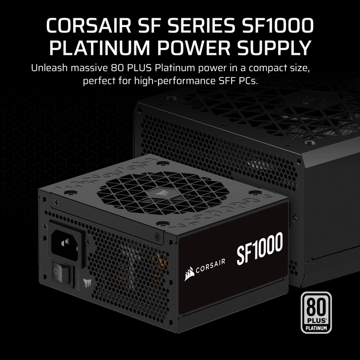 CORSAIR SF1000 2024 Fully Modular SFX Low Noise 80 Plus Platinum Power Supply ATX 31 Compliant PCIe 51 Ready Small Form