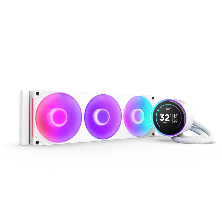 NZXT Kraken Elite 360 RGB 2024 AIO CPU Liquid Cooler 360mm Radiator F360 RGB Core Fan Customizable 272 IPS LCD NZXT Turb