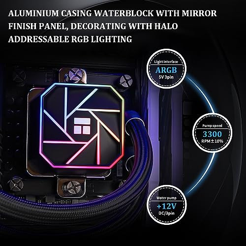 Thermalright Aqua Elite 360 V3 Water Cooling CPU Cooler 3 PWM ARGB Fans with SFDB BearingsEfficient PWM Controlled Pumpf