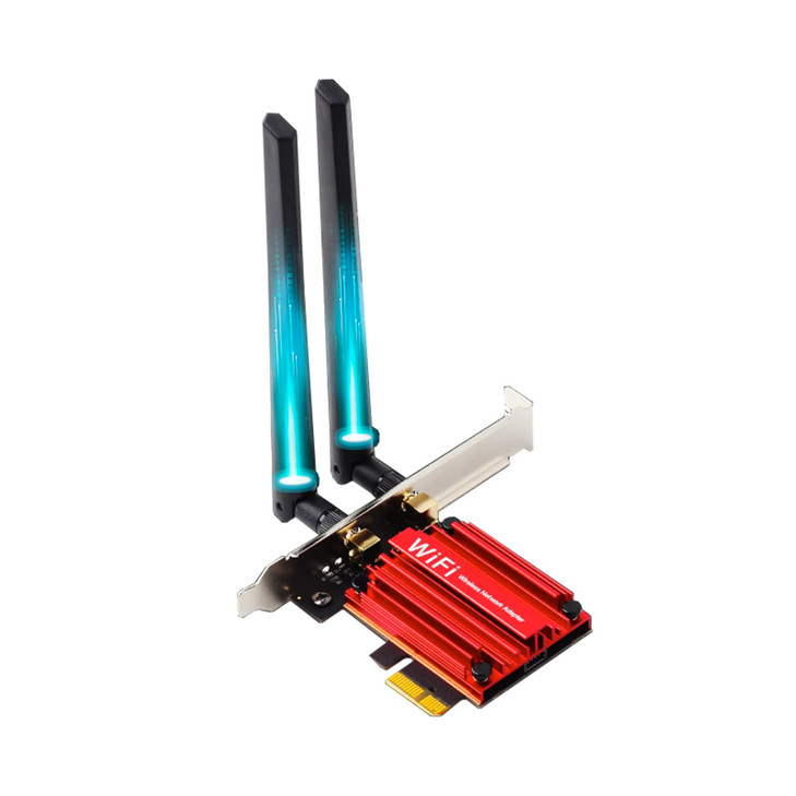 WiFi 6E AX210 WiFi CardPCIe WiFi Wireless Network Card with Bluetooth 53AX5400 TriBand PC Wireless CardSupports OFDMA MU