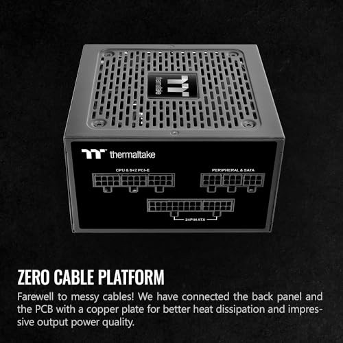 Thermaltake GF1 Fully Modular ATX 750W Power Supply 80 Plus Gold Ultra Quiet Zero RPM PSTPD0750FNFAGUP