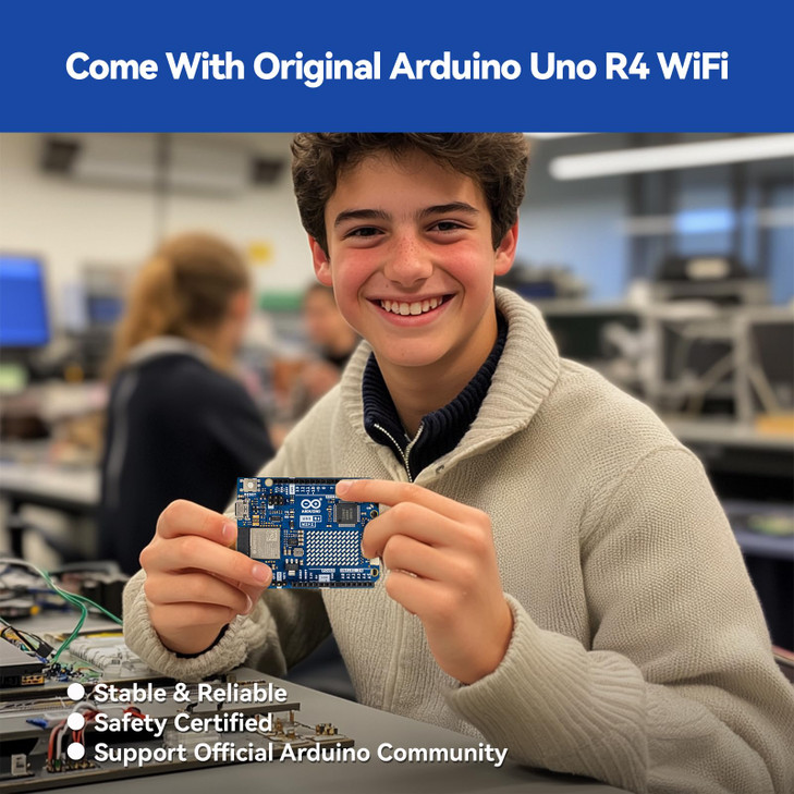 SunFounder Elite Explorer Kit with Original Arduino Uno R4 WiFi RoHS Compliant Bluetooth IoT ESP32 IIC LCD1602 OLED Supe