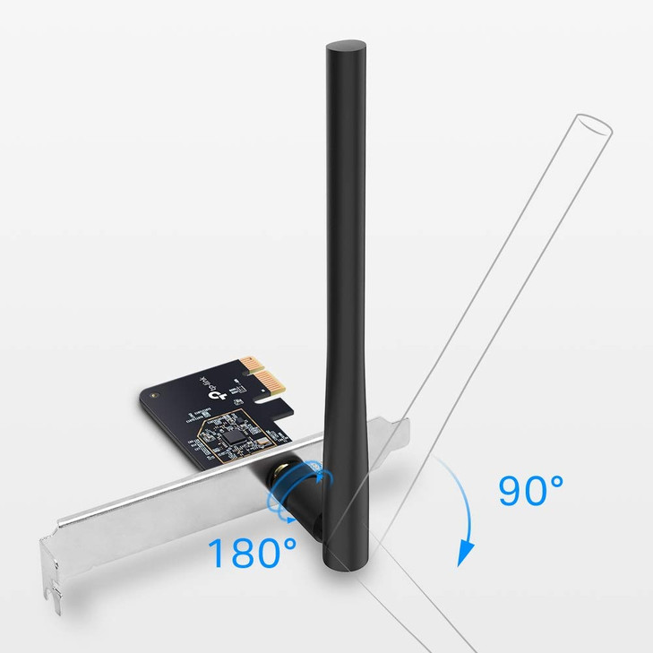 TPLink PCIe WiFi Card AC600 for Desktop PC Dual Band Wireless Internal Network CardArcher T2E HighGain Antenna MUMIMO WP
