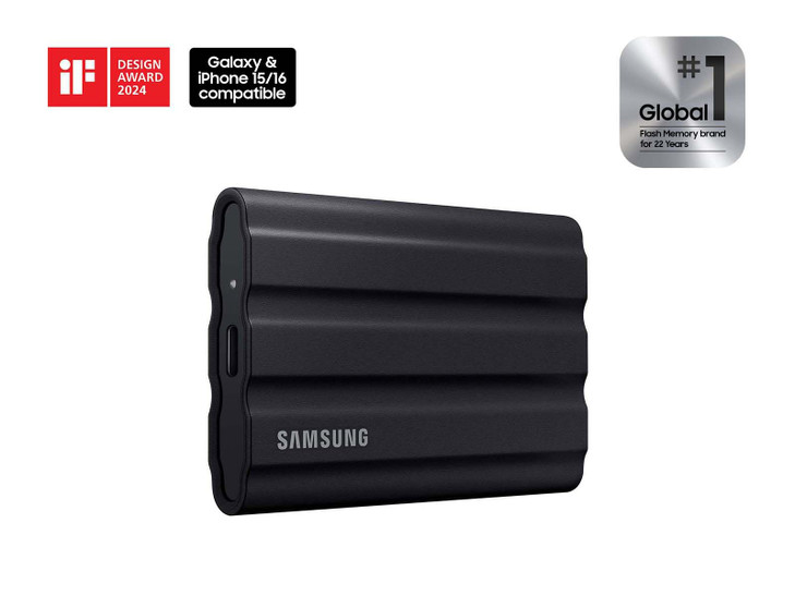 Samsung T7 Shield 2TB Portable SSD upto 1050MBs USB 32 Gen2 RuggedIP65 Water Dust Resistant for Photographers Content Cr