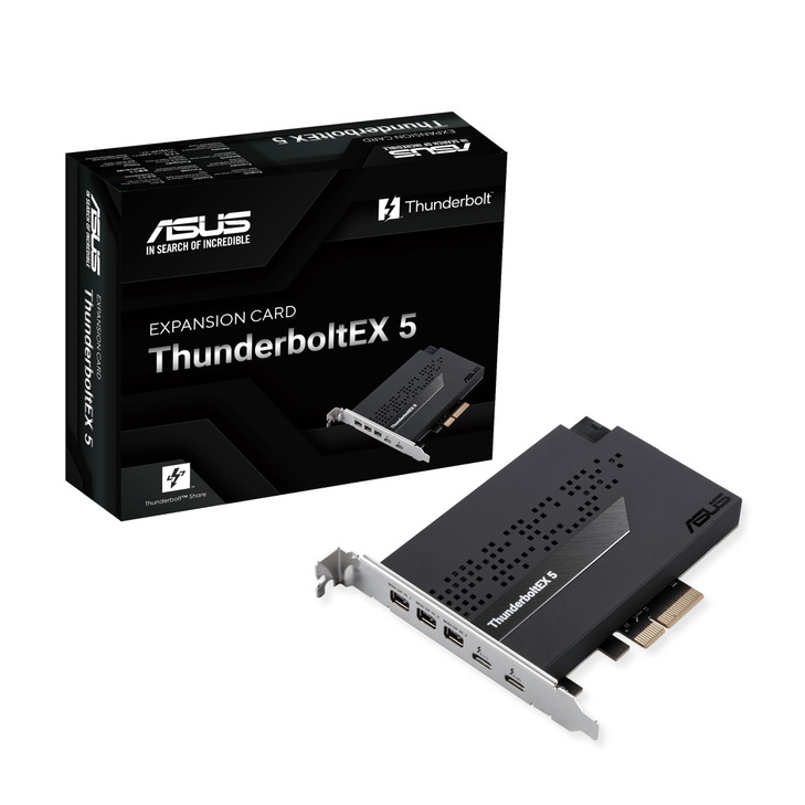 ASUS ThunderboltEX 5 Expansion Card Dual Thunderbolt 5 USBC Ports 120Gbps Bandwidth DisplayPort 21 PCIe 40 x4 USB4 Compa