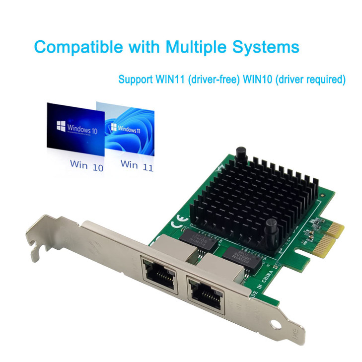 Dual PCIe 31 25GBaseT Network Adapter with Intel I225V I226V 25001000100Mbps PCI Express Gigabit Ethernet NIC Card RJ45