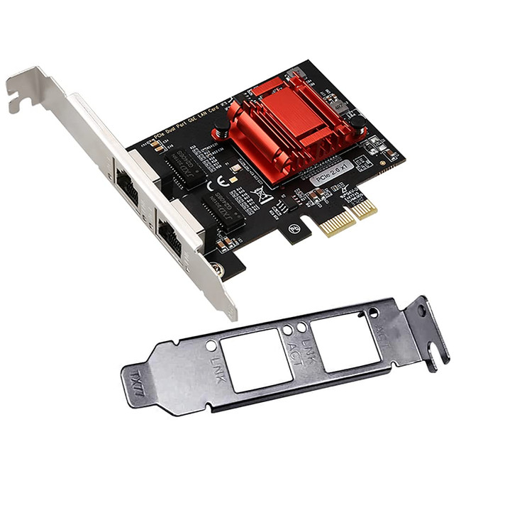 DualPort PCIe Gigabit Network Card 1000M PCI Express Ethernet Adapter with Intel 8257582576 Two Ports LAN NIC Card for S