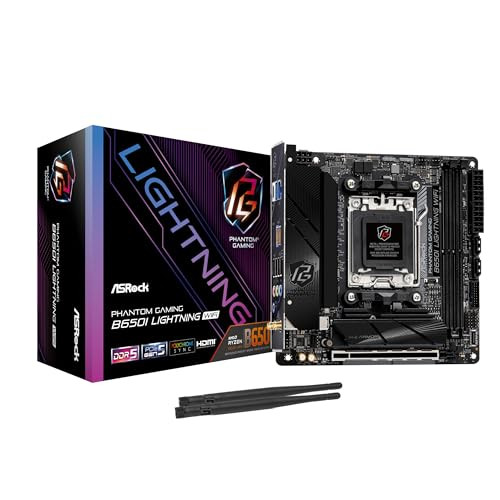 ASRock B650I Lightning WiFi AMD AM5 MiniITX Motherboard Supports AMD Ryzen 900080007000 Series Processors DDR5 7200 OC P