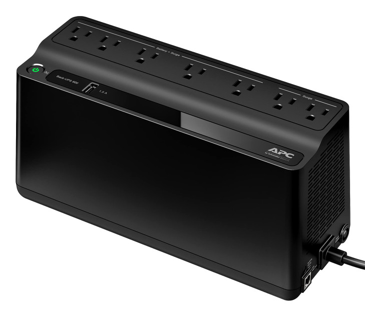 APC UPS Battery Backup Surge Protector 600VA Backup Battery Power Supply BE600M1 BackUPS with USB Charger Port