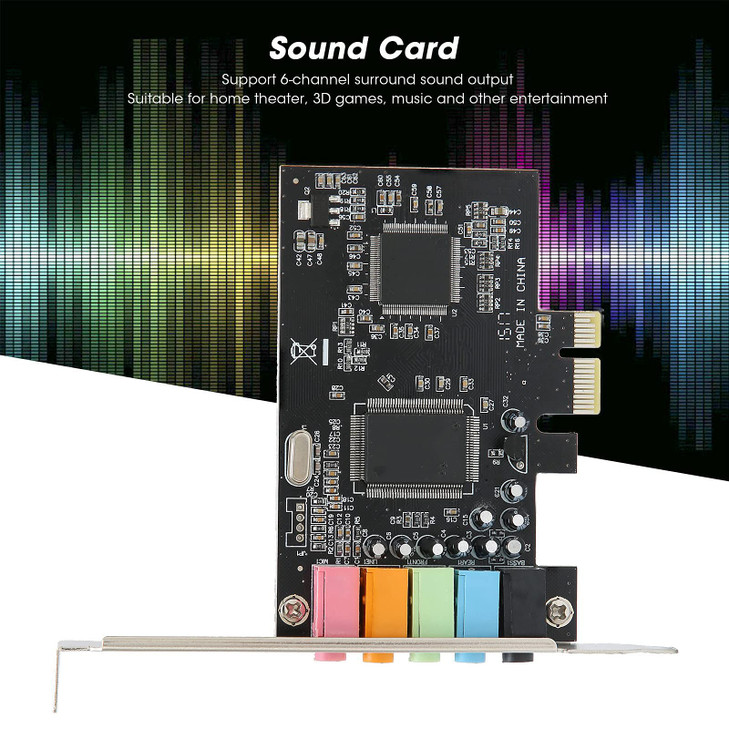 ASHATA PCIe Sound Card 51 Internal Sound Card for PC 7 VistaXP 3264 bit with Low Bracket 3D Stereo PCI e Audio Card