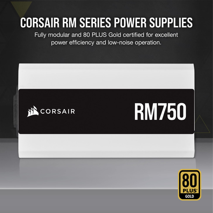 CORSAIR 750W 80 Plus Gold Fully Modular ATX Power Supply White RM Series