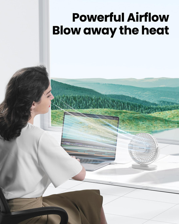 Gaiatop USB Desk Fan 55 Inch Small Quiet Powerful 3 Speeds 90 Rotate Personal Mini Portable Desktop Table Fans Cooling f