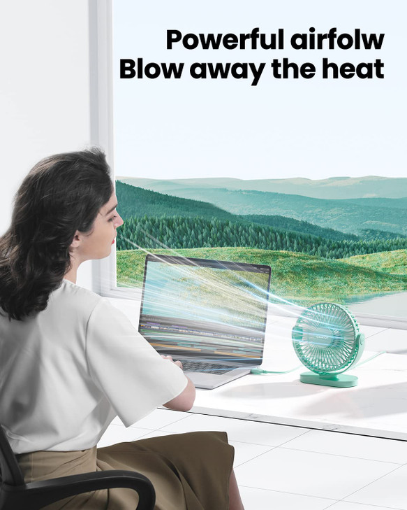 Gaiatop USB Desk Fan 55 Inch Small Quiet Powerful 3 Speeds 90 Rotate Personal Mini Portable Desktop Table Fans Cooling f