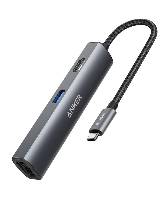 Anker USB C Hub Adapter 5in1 USB C Adapter with 4K HDMI Ethernet Port 3 30 Ports for MacBook Pro iPad Pro XPS Pixelbook