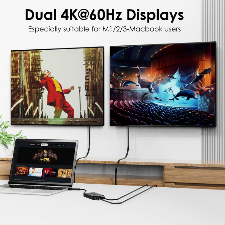 WAVLINK USB 30 or USB C to Dual HDMI 4K60hz Splitter Extended Display for Dual Monitor Displaylink Adapter Two HDMI 4K 6