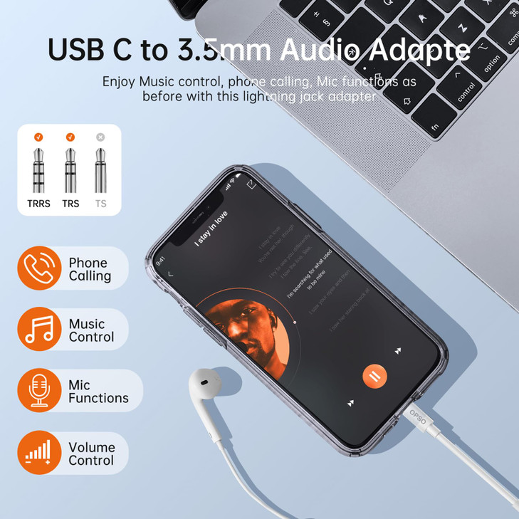 USB Type C to 35mm Female Headphone Jack Adapter 1Pack USB C to Aux Audio Dongle Cable Cord for iPhone 151616 Plus16 Pro
