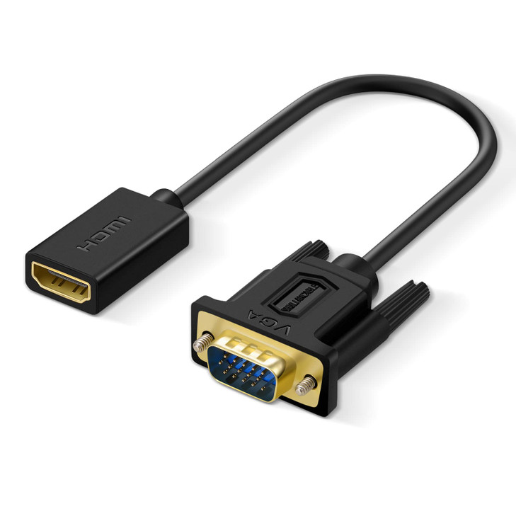 SHULIANCABLE HDMI to VGA Adapter Female to Male Unidirectional Transmission HDMI Computer to VGA Monitor Does not Suppor