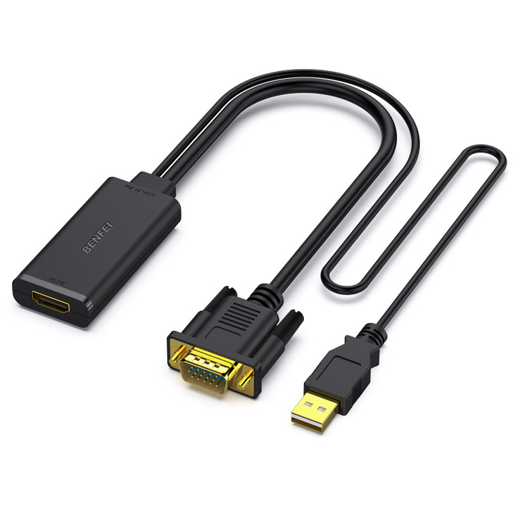 BENFEI VGA to HDMI Adapter 1080P Converter with Audio from ComputerLaptop VGA Source to HDMI TVMonitor
